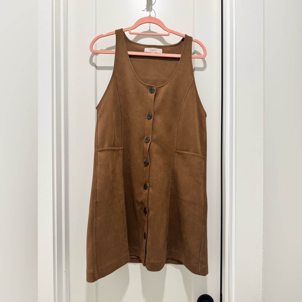 LOFT Tan Faux Suede Dress